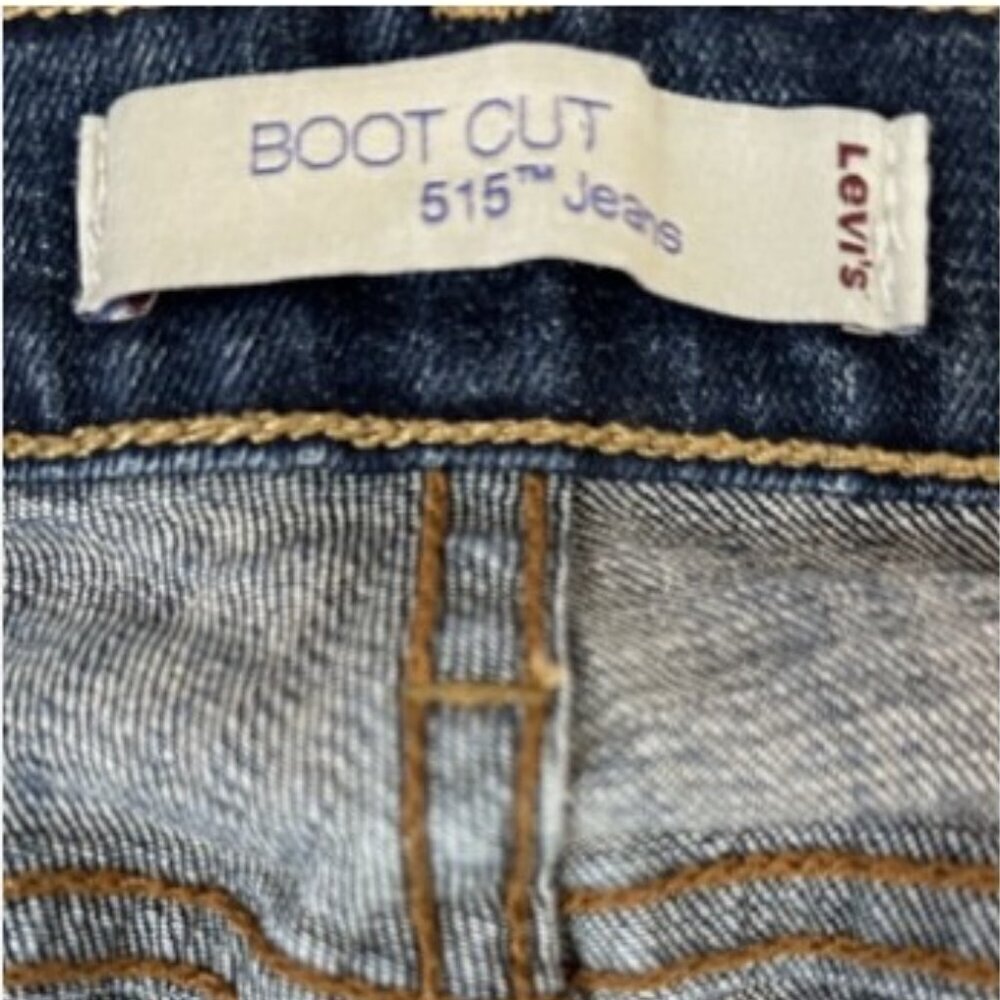 Levi's 515 Bootcut Jeans Women's Size 16 Long & Curvy Western Denim Embroidered - Picture 8 of 14